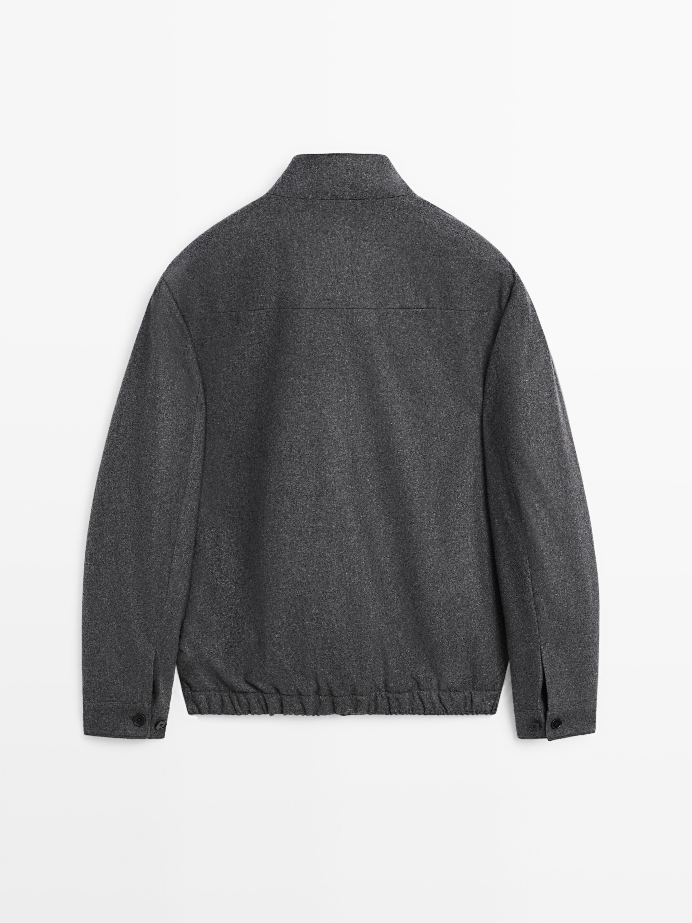 Wool blend bomber jacket